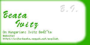 beata ivitz business card